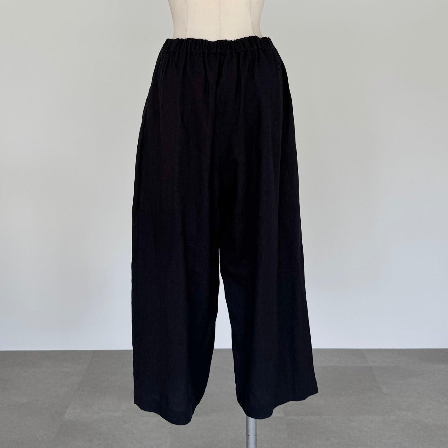 フレンチリネンキャンバスワイドパンツ