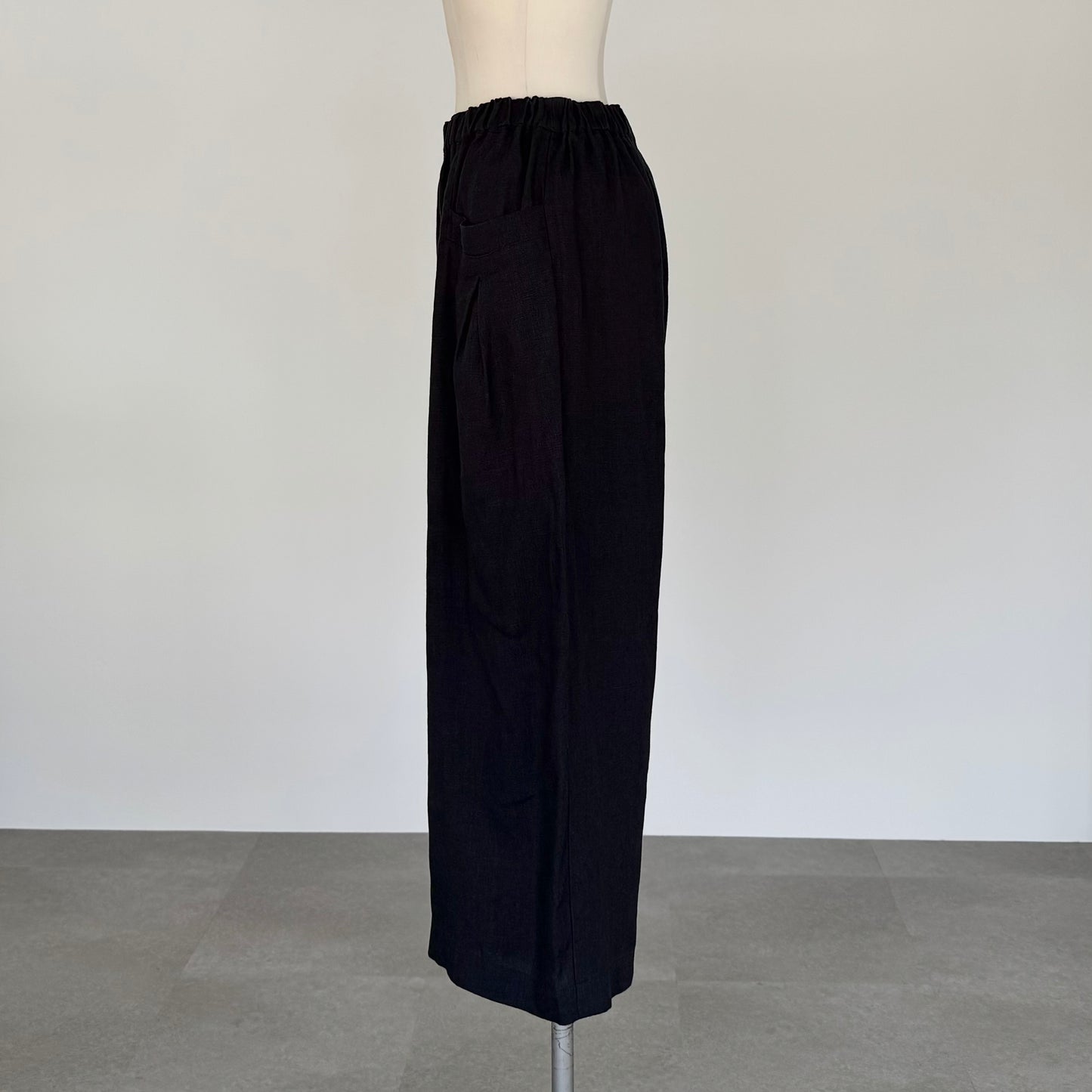フレンチリネンキャンバスワイドパンツ