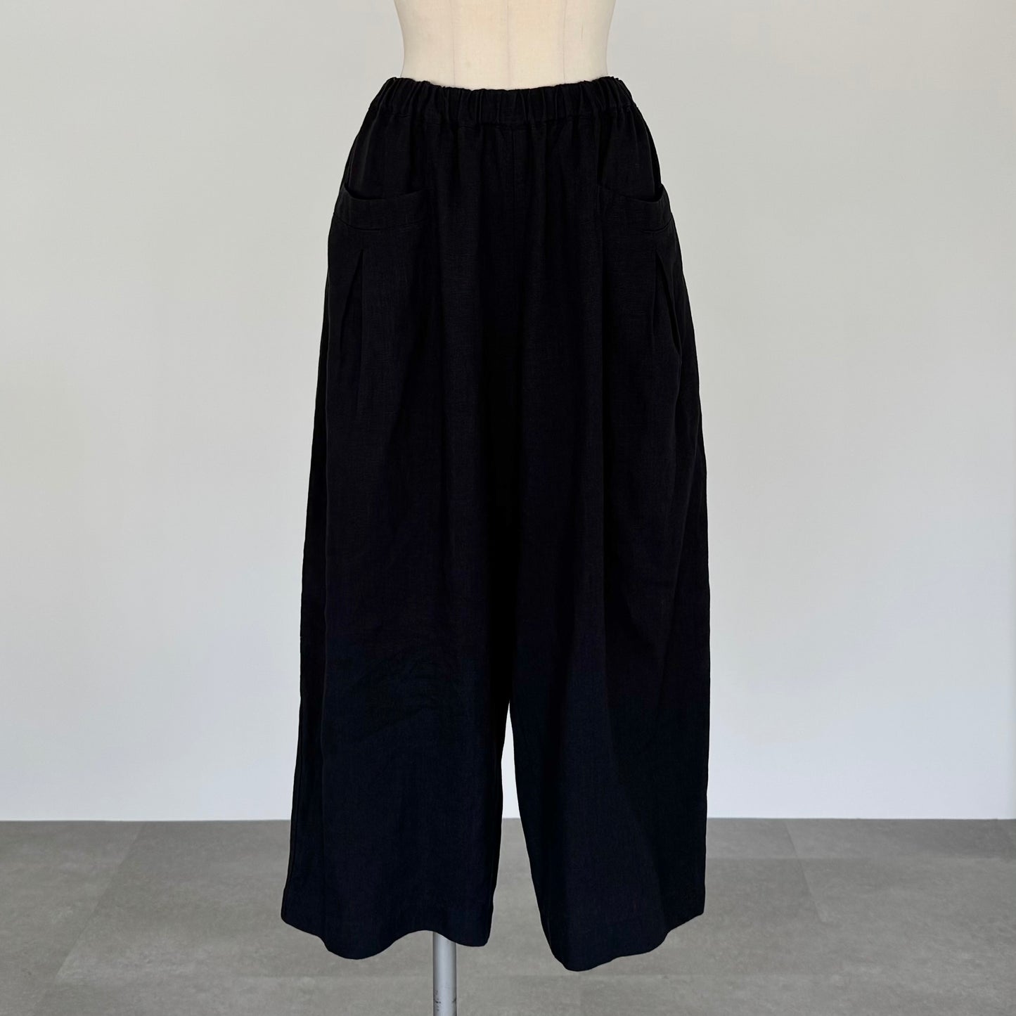 フレンチリネンキャンバスワイドパンツ