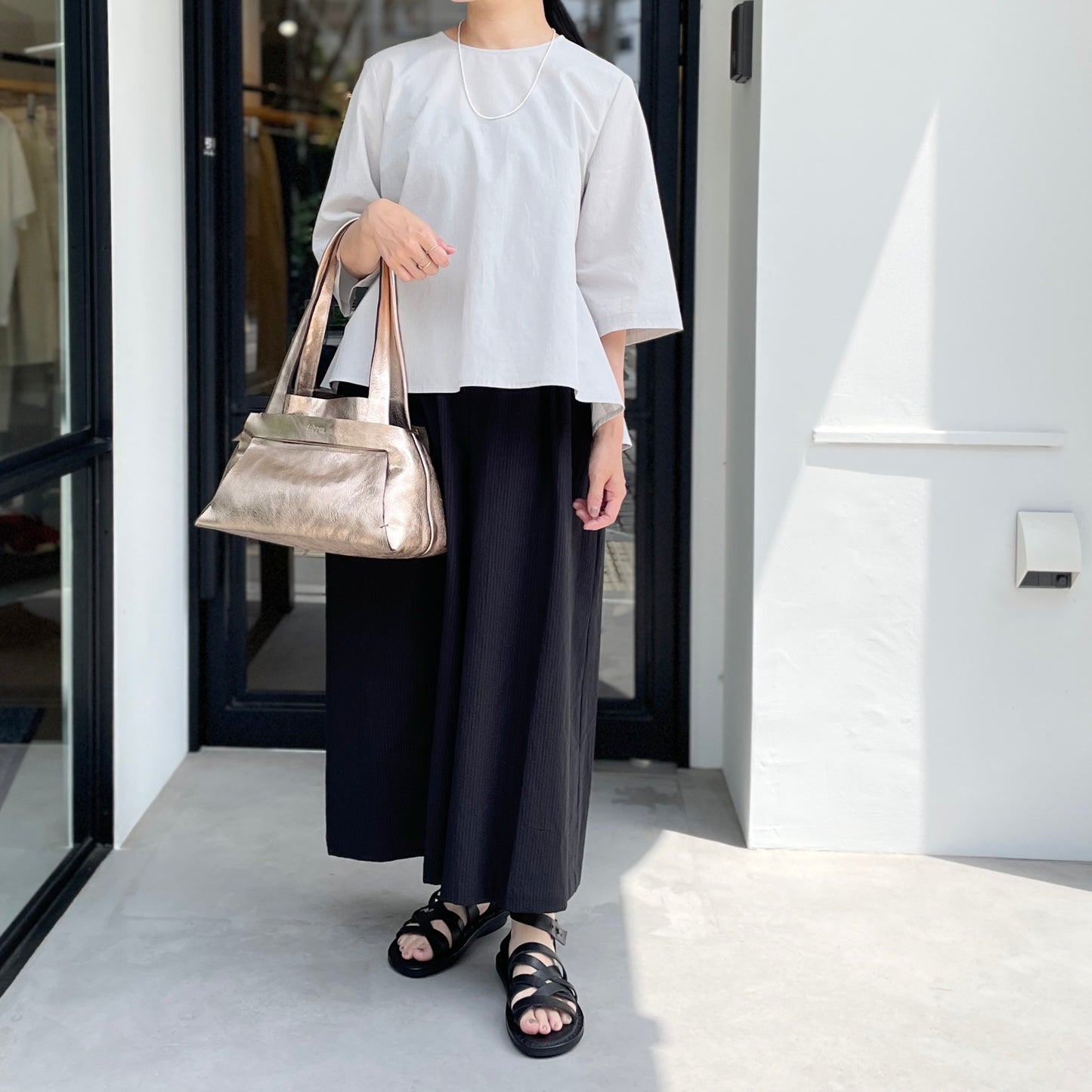 コットンサッカーガウチョパンツ