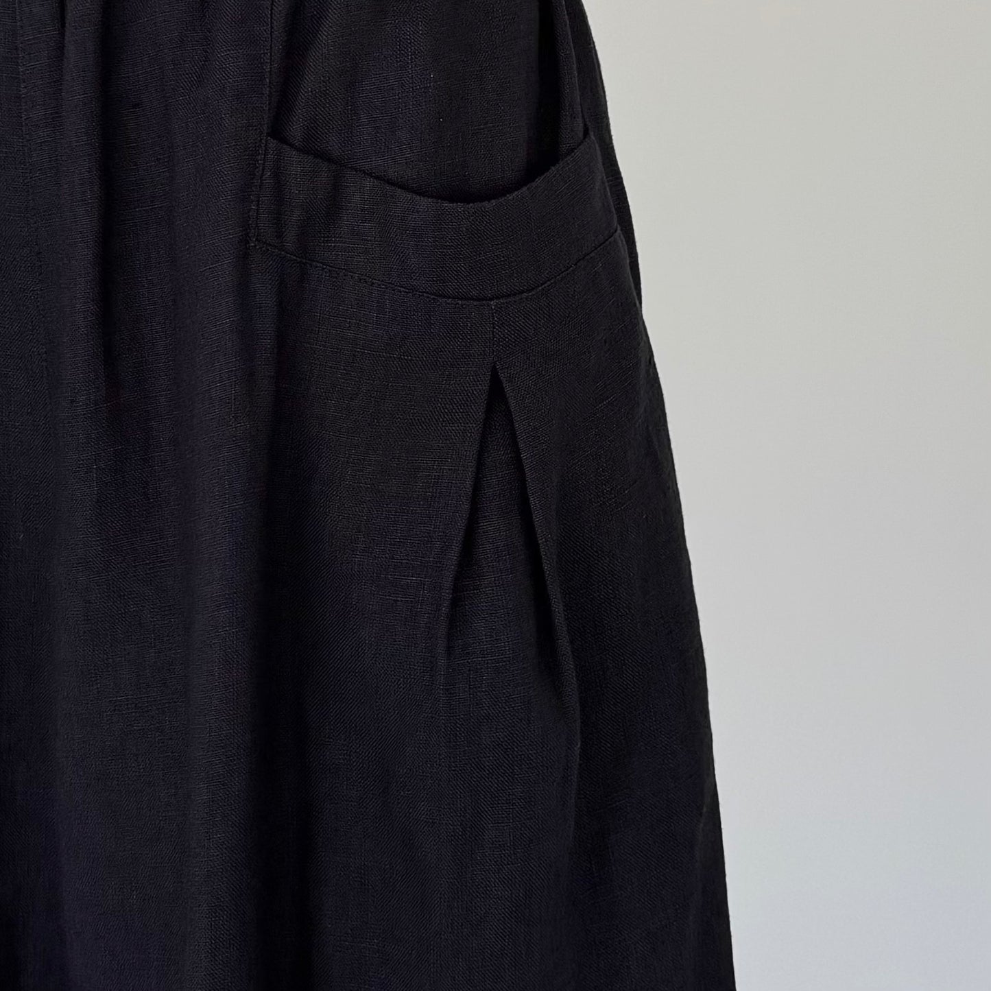 フレンチリネンキャンバスワイドパンツ