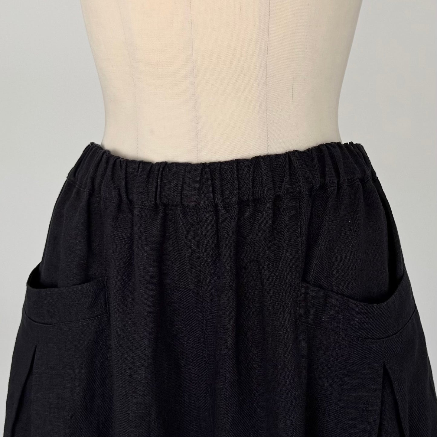 フレンチリネンキャンバスワイドパンツ