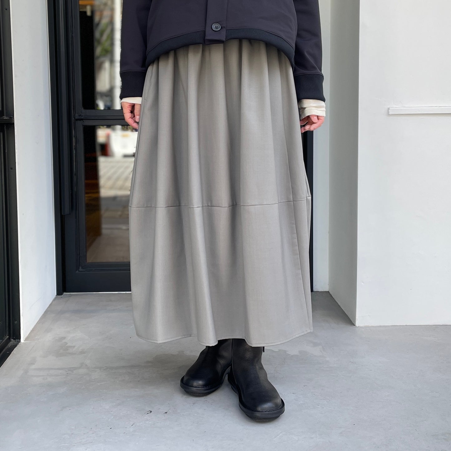 ウォッシャブルウールコクーンスカート