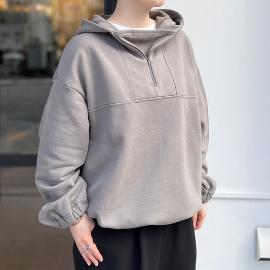 コットン裏起毛フーデットパーカー