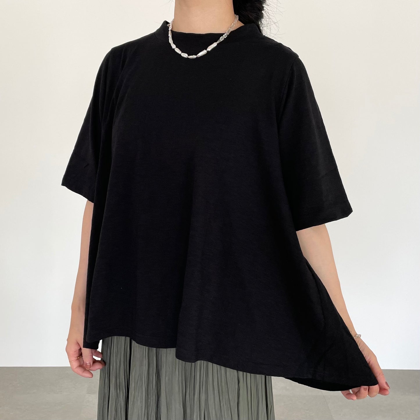 マーブル天竺フレアーTシャツ
