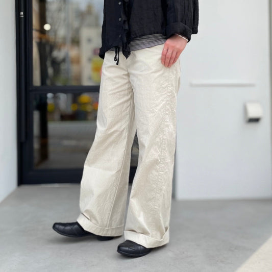 【再入荷！】綿ナイロンワイドパンツ