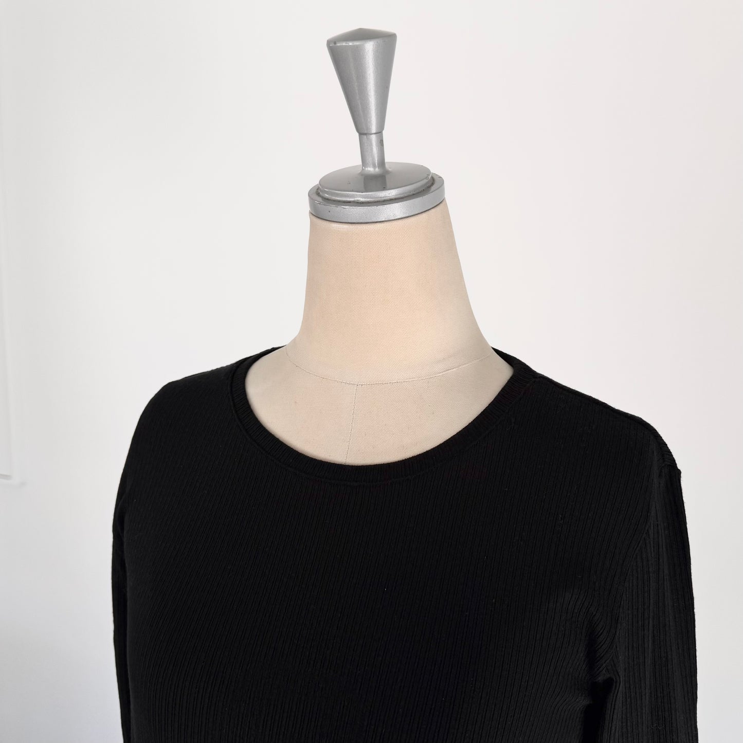 カシミヤシルクリブクルーネックインナー