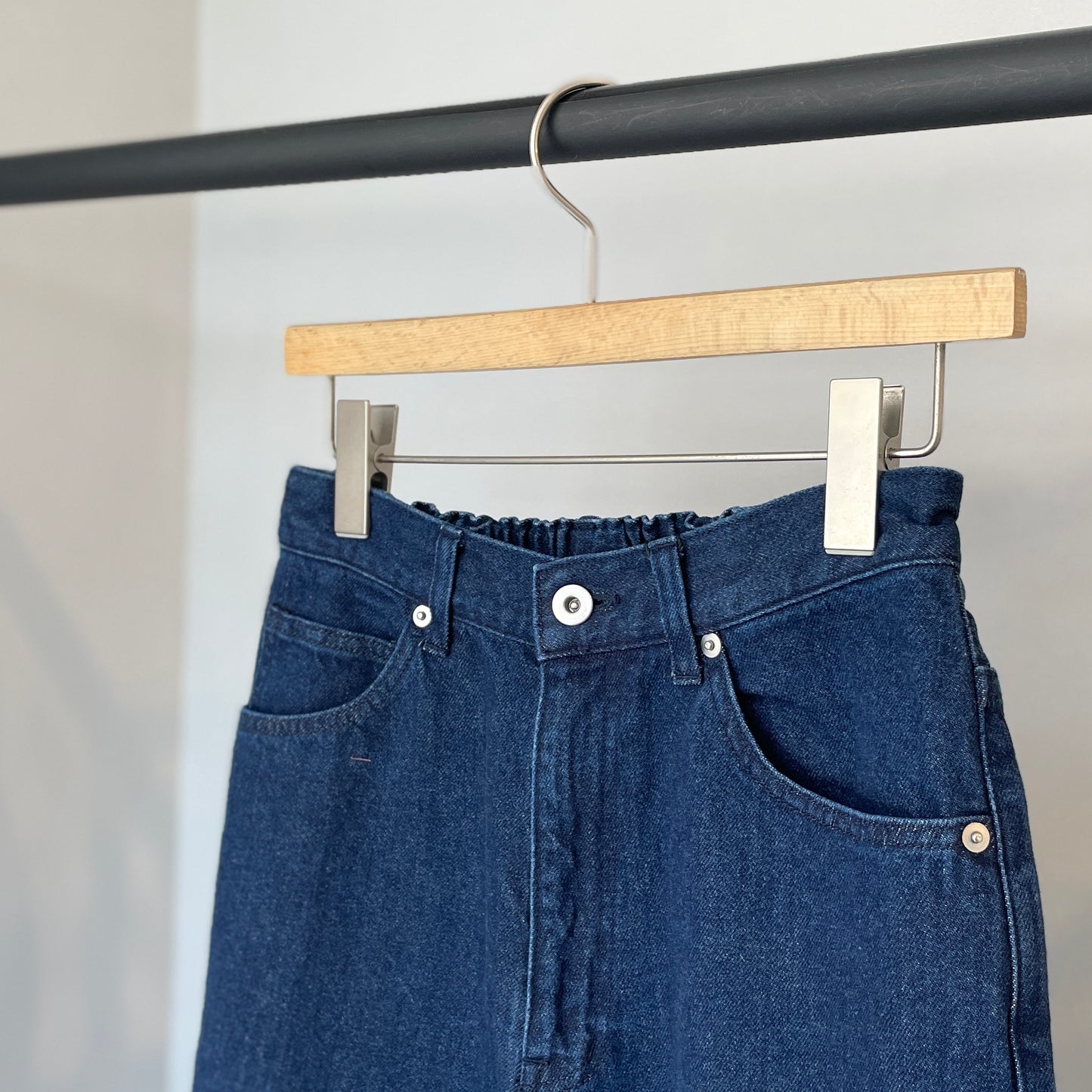 コットンデニム ハイライズパンツ