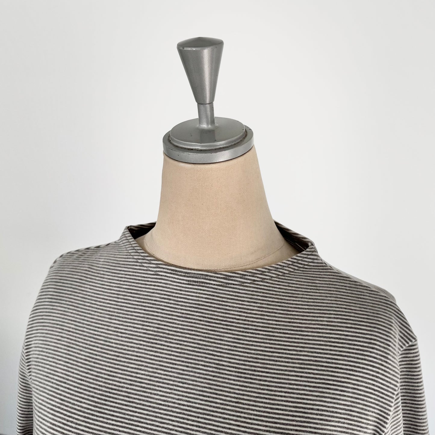 2カラー細ボーダー ボトルネックプルオーバー