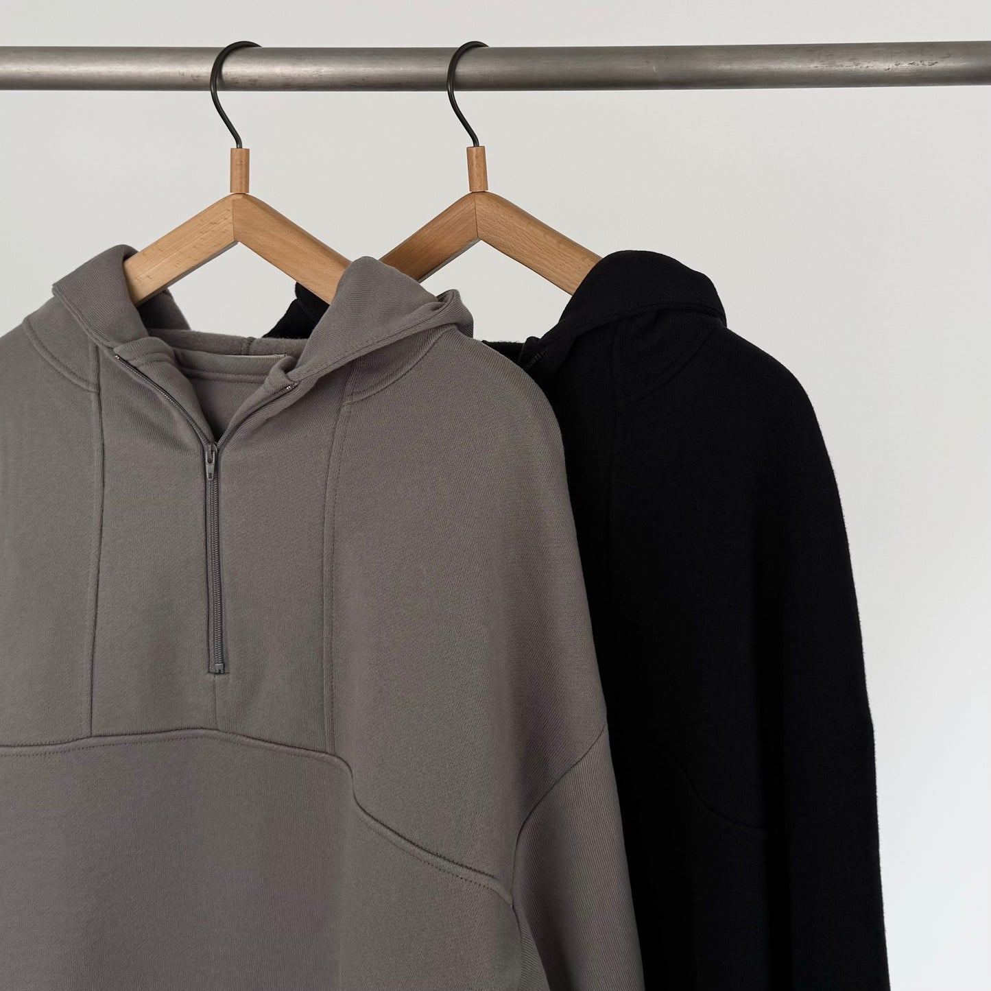 コットン裏起毛フーデットパーカー