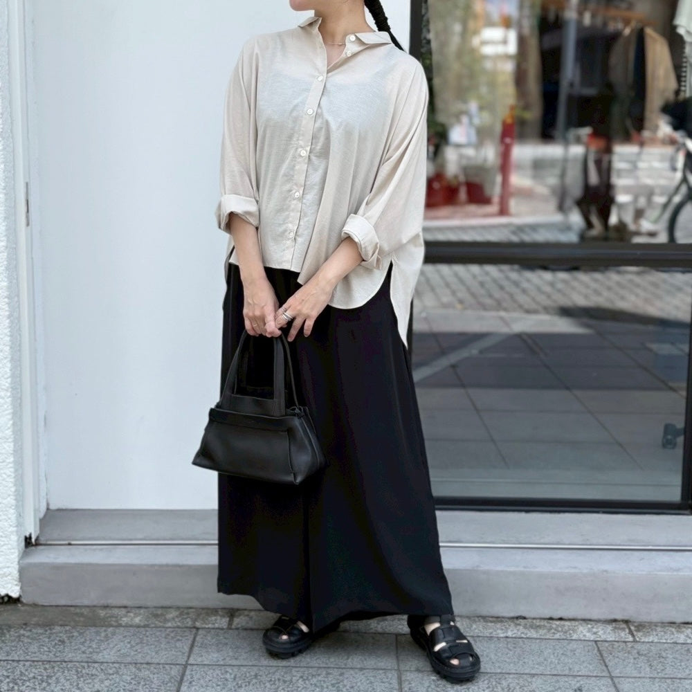 別注 綿麻ボイルワッシャードルマンシャツ