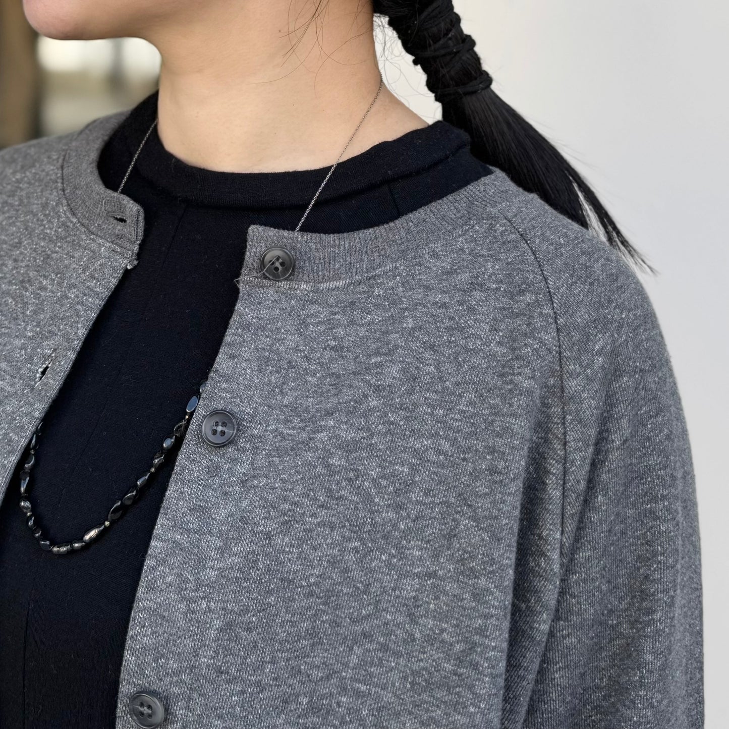 30/1裏毛 クルーカーディガン