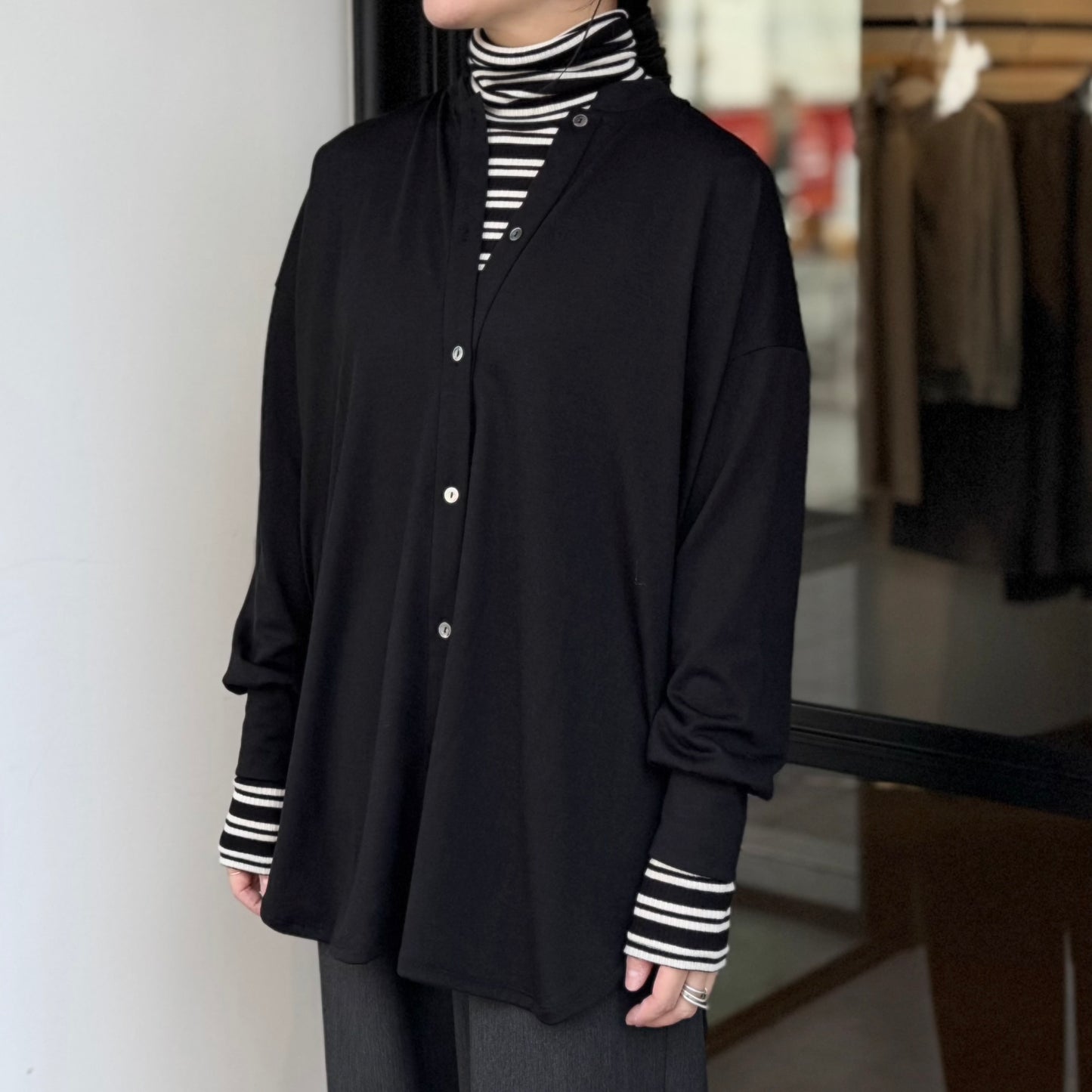 ウォッシャブルウールゆるっとブラウス