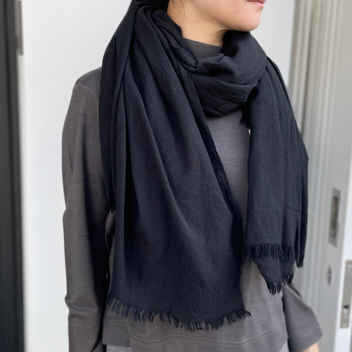 ウールコットン大判ストール