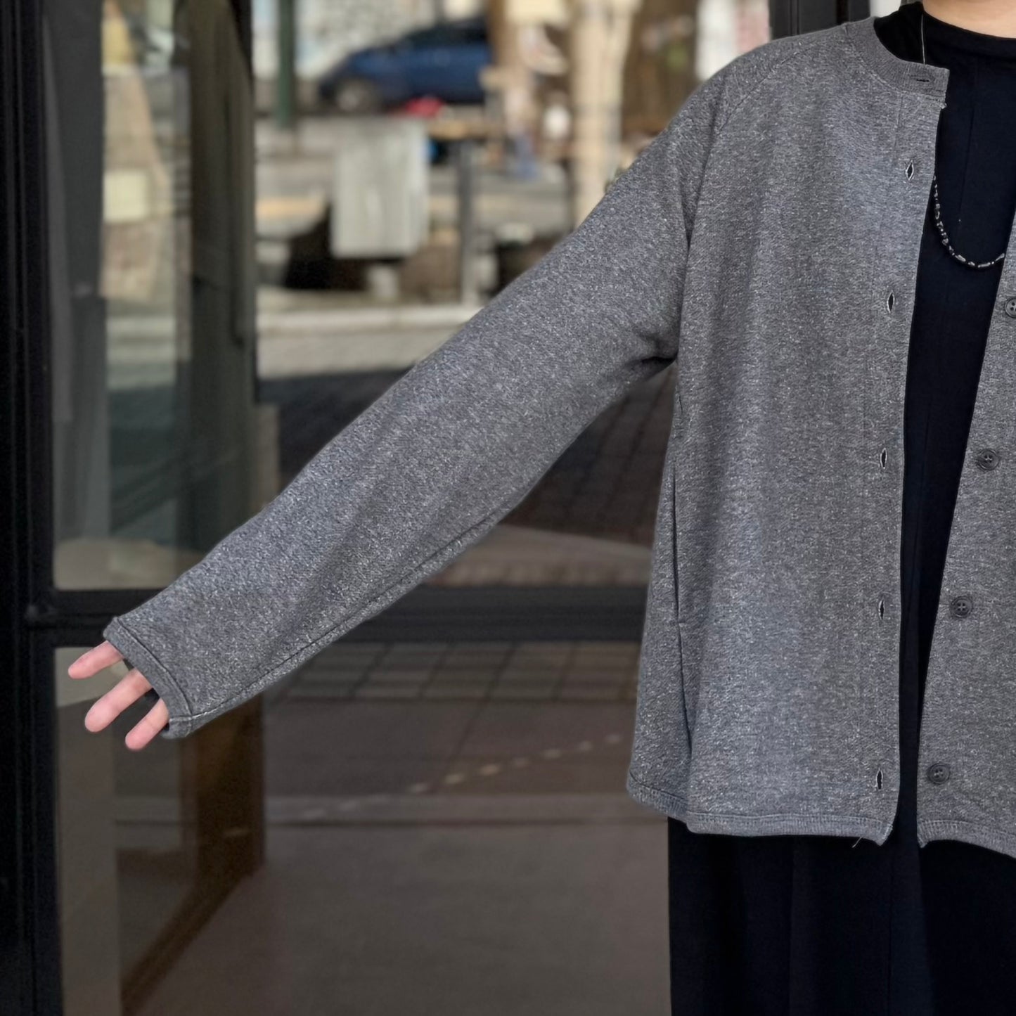 30/1裏毛 クルーカーディガン